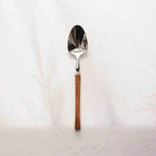 Minimalist Silverware Set with Wooden Handle - 18/8 Stainless Steel Tableware Service for 6 - Onestopv