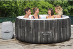 Bestway SaluSpa Fiji AirJet Large Round 2 to 4 Person Inflatable Hot Tub Portable Outdoor Spa with 120 AirJets and EnergySense Cover, Grey