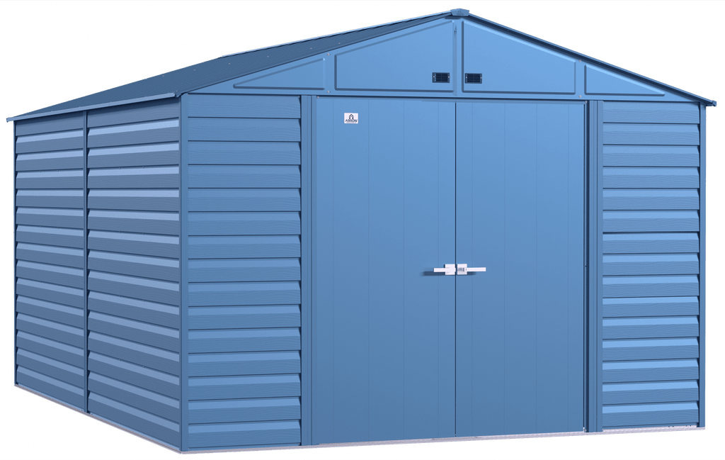 Arrow Select Steel Storage Shed, 10x14, Blue Grey
