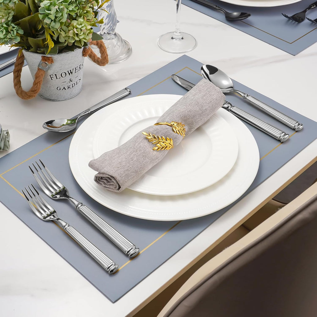 Imperium Roman Column Flatware Set - 18/8 Stainless Steel Vintage Embossed Cutlery Service for 6 - Onestopv