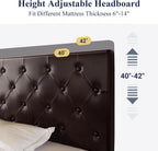 Allewie Upholstered Queen Size Platform Bed Frame with 4 Storage Drawers and Headboard, Square Stitched Button Tufted, Mattress Foundation with Wooden Slats Support, No Box Spring Needed, Light Grey
