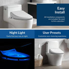 USPA 6800 Luxury Electric Bidet Seat for Elongated Toilets in White USPA6800-E