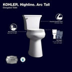 Extra Tall Highline Arc Complete Solution 2-piece 1.28 GPF Single Flush Elongated Toilet in White (Seat Included) 78305-0