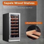 24'' Wine Cooler Refrigerator - 46 Bottle Wine Fridge Dual Zone with Modern Touch Intelligent Digital 40°-65°F Low Noise, Built in or Freestanding Wine Cooler for Home and Kitchen