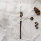 Vintage Walnut Wood Handle Flatware Set - 18/8 Stainless Steel Rustic Cutlery Service for 5 - Onestopv