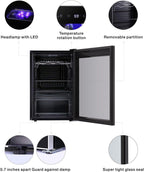 Antarctic Star 36 Bottle Wine Cooler/Cabinet BeverageRefrigerator Small Mini Wine Cellar Beer Soda Bar Fridge Quiet Operation Compressor Adjust Temperature Freestanding Black, 4.4 Cu. ft