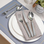 Imperium Roman Column Flatware Set - 18/8 Stainless Steel Vintage Embossed Cutlery Service for 6 - Onestopv
