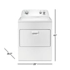 7.0 cu. ft. Electric Dryer, AutoDryTM System, Wrinkle ShieldTM, White