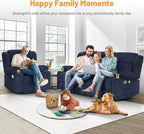 3 Seat Reclining Sofa with Storage Drawer USB Ports & Cup Holders Manual Couch
