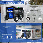 XP12000EH Dual Fuel Generator – 12,000W Gas/Propane, 457cc 4-Stroke Engine, EPA/CARB Compliant