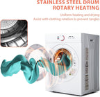 Compact Dryer 1.8 cu. ft. Portable Clothes Dryers with Exhaust Duct