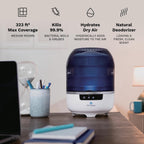 Bedroom Evaporative Humidifier, Humidifier and Air Purifier in One, with HOCL Generator, Mildew Remover, Pet Smoking Odor Eliminator, 538 Square Feet, Blue