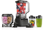 Mega Kitchen System, 1500W, 4 Functions for Smoothies, Processing, Dough, Drinks & More, with 72-oz.* Blender Pitcher, 64-oz. Processor Bowl, (2) 16-oz. To-Go Cups & (2) Lids, Black
