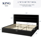 Allewie Queen Size Lift Up Storage Bed, Modern Wingback Headboard, Hydraulic Support, No Box Spring Needed, Light Beige