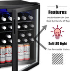 Antarctic Star 36 Bottle Wine Cooler/Cabinet BeverageRefrigerator Small Mini Wine Cellar Beer Soda Bar Fridge Quiet Operation Compressor Adjust Temperature Freestanding Black, 4.4 Cu. ft