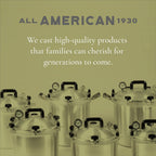 All American 1930: 21.5qt Pressure Cooker/Canner (The 921) – Exclusive Metal to Metal Sealing System – Easy to Open & Close – Suitable for Gas, Electric, or Flat Top Stoves – Made in the USA
