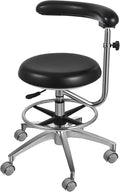 Medical Dental Stool Dentist Chair with 360 Degree Rotation Armrest PU Leather Assistant Stool Chair Height Adjustable Doctor Chair
