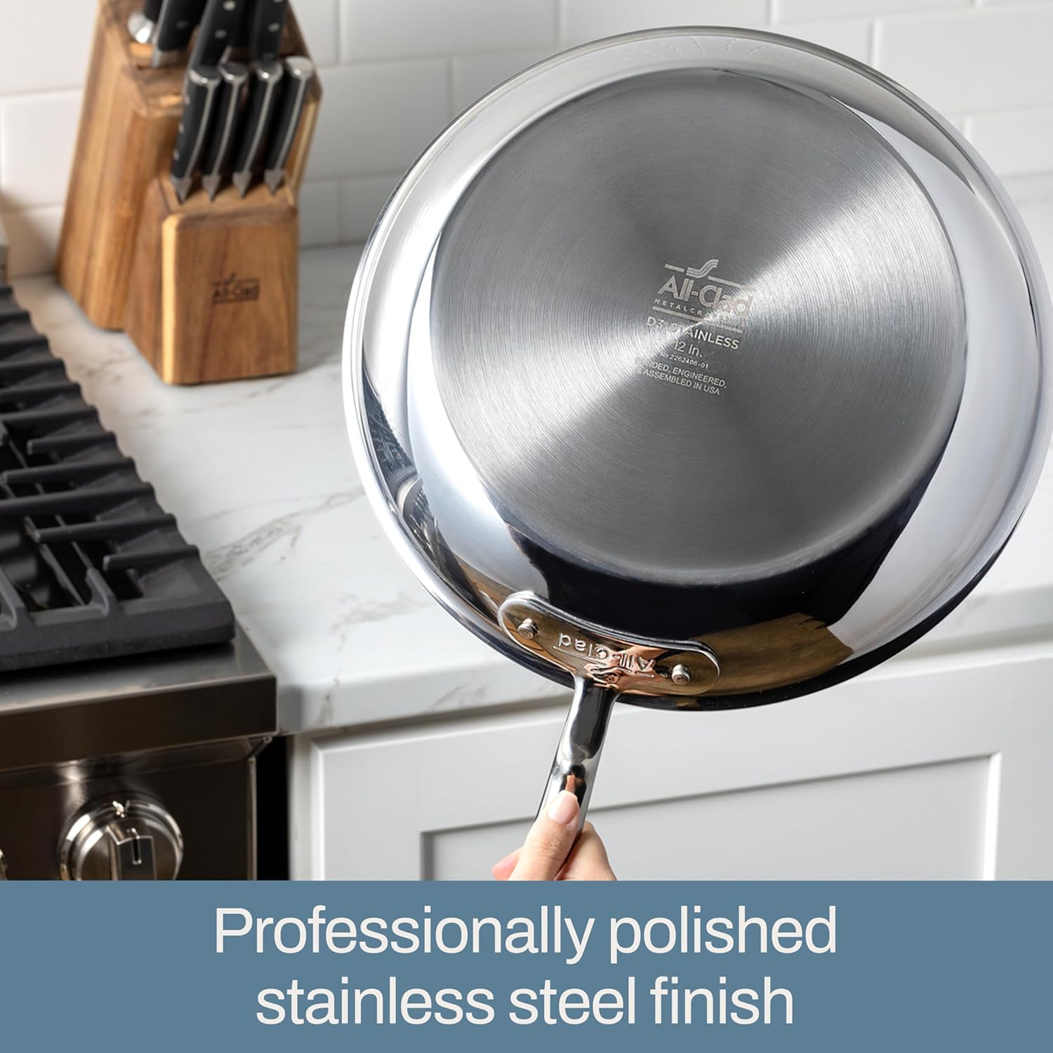 All-Clad D3 Stockpot 8 Qt Stainless Lid Induction Oven Safe