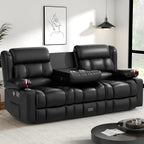 3 Seat Reclining Sofa with Storage Drawer USB Ports & Cup Holders Manual Couch