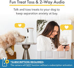 360° Cat Camera: See Your Cat from Anywhere | Rotating 360° Cat Tracking, Treat Toss, Color HD Night Vision, 2-Way Audio, Real-Time Notifications, Designed for Cats | Pet Camera w/Phone App
