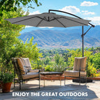 9.8FT Offset Patio Umbrella Hanging Cantilever Umbrella Outdoor Sun Shade with Easy Tilt Adjustment, 8 Ribs, UV Protection for Backyard, Lawn, Garden and Pool, Blue