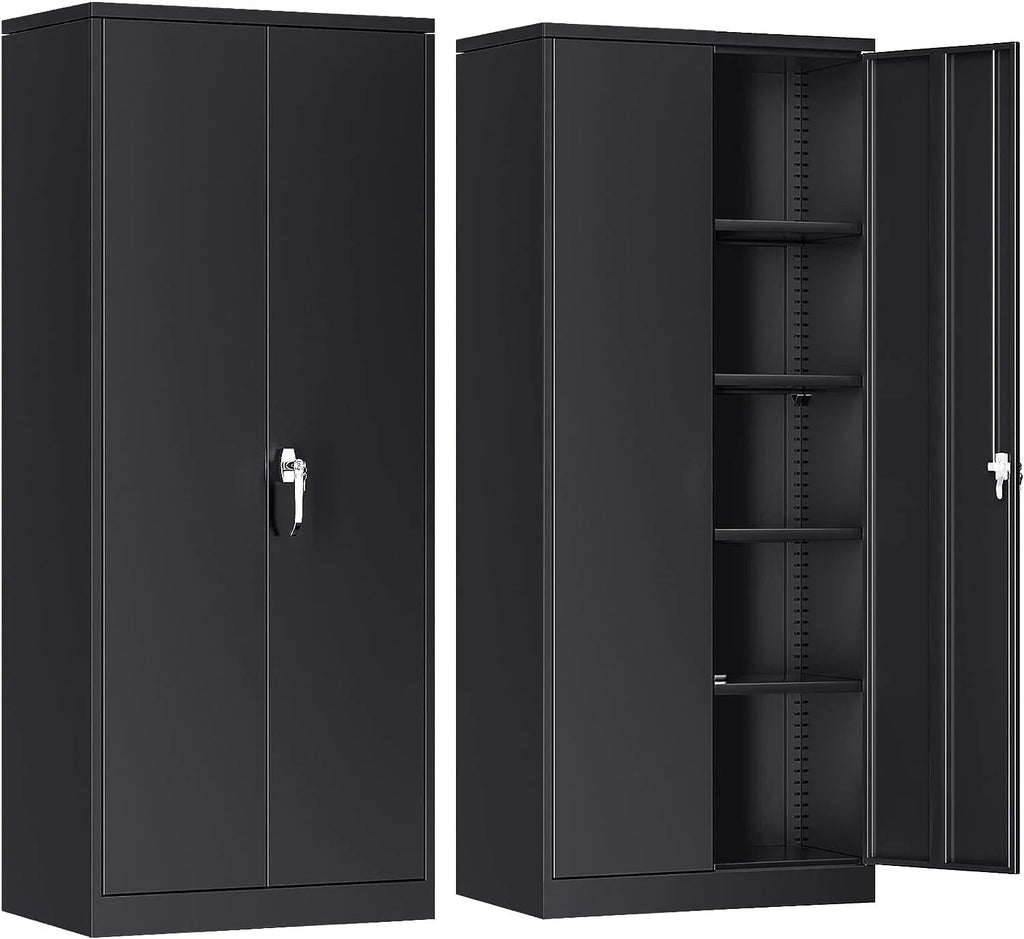 Atripark Metal Storage Cabinet with Lock, 72" Lockable Garage Tool Cabinet with Doors