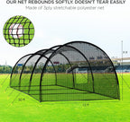 Baseball Batting Cage Net Batting Cages for Backyard Portable Baseball and Softball Batting Cages with Pitching Machine Hole and Detachable Door for Backyard Outdoor Hitting Practice