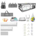 Baby Playpen with Mat 75"*59", Extra Large Playpen for Babies and Toddlers with Storage Bag, BPA-Free, Non-Toxic, Safe No Gaps Playards for Babies, Sturdy Safety Play Yard for Indoor Outdoor Fun, Grey