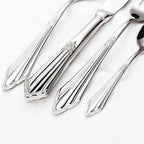 Baroque Silverware Set - 18/8 Stainless Steel Antique Detail Flatware Service for 4 - Onestopv