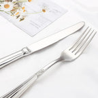 Baroque Silverware Set - 18/8 Stainless Steel Antique Detail Flatware Service for 4 - Onestopv