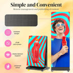 80" P1.86 Flexible Spliceable LED Poster Display – USB Plug-and-Play, Mobile & PC Remote Control, Digital Signage Advertising Screen (Silver, 1-Pack)