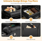 3 Seat Reclining Sofa with Storage Drawer USB Ports & Cup Holders Manual Couch