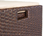 Barton Outdoor Storage Bench Rattan Style Deck Box Wicker Patio Furniture Water Resistance w/Seat Cushion, 60-Gallon, Brown