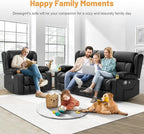 3 Seat Reclining Sofa with Storage Drawer USB Ports & Cup Holders Manual Couch
