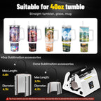 40oz Tumbler Press Tumbler Heat Press Sublimation 40 Oz Tumbler Top and Tapered Bottom Full Wrap - DIY Heat Transfer Vinyl