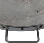 34-Inch Rustic Cast Iron Outdoor Raised Fire Pit Bowl with Handles - Oxidized Finish