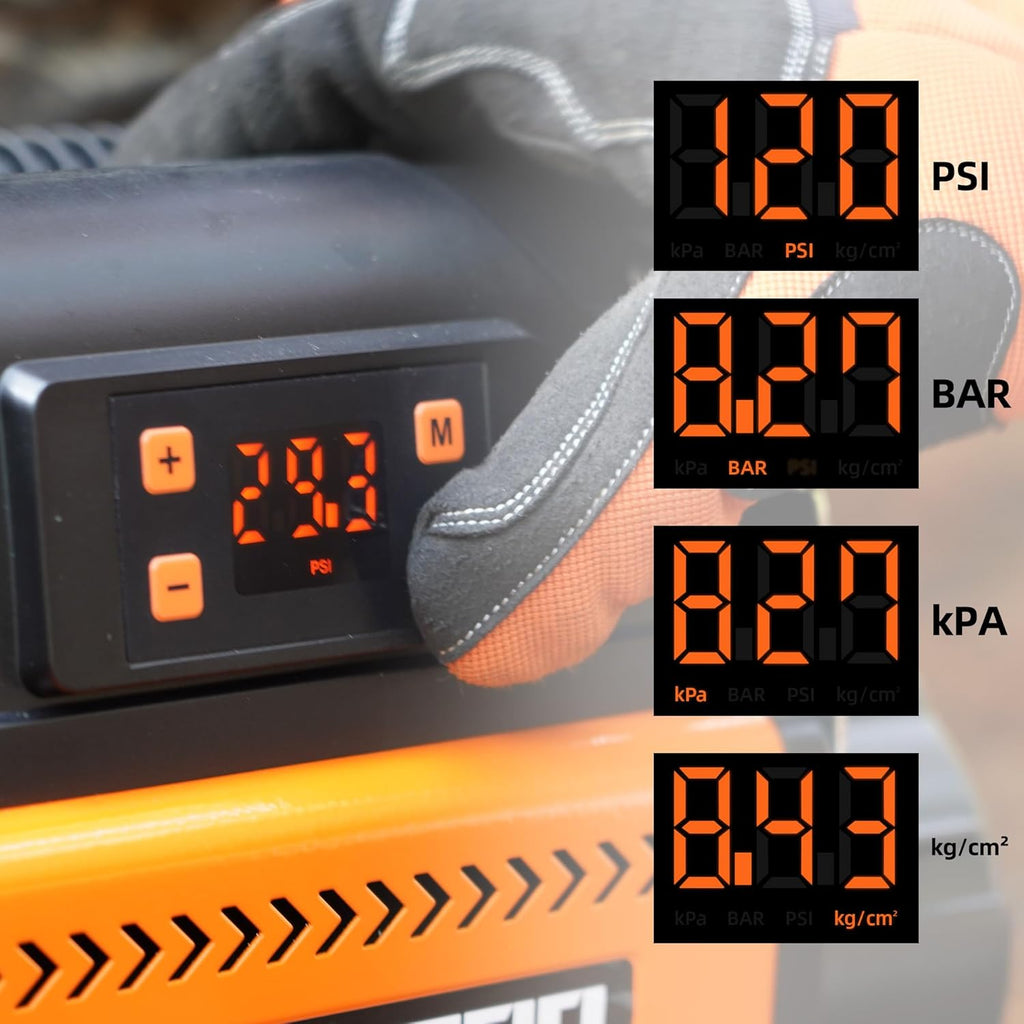 ALL-TOP 12V Air Compressor with LCD, 150PSI, Dual Cylinder