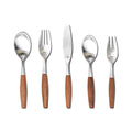 5-Piece Wood Handle Flatware Set - 304 Stainless Steel Japanese Style Cutlery Service for 5 - Onestopv