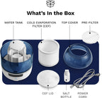 Bedroom Evaporative Humidifier, Humidifier and Air Purifier in One, with HOCL Generator, Mildew Remover, Pet Smoking Odor Eliminator, 538 Square Feet, Blue