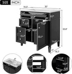 36" Bathroom Vanity with Single Sink Combo, Modern Undermount Bathroom Sink Cabinet with 2 Drawers and a Tip-Out Drawer, Freestanding Bathroom Vanities, Soft Closing, Solid Wood Frame