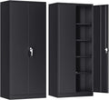 Atripark Metal Storage Cabinet with Lock, 72" Lockable Garage Tool Cabinet with Doors